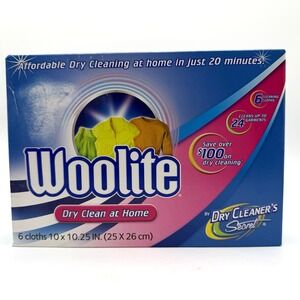 Woolite Dry Clean At Home By Dry Cleaner's Secret 6-Pack Cloths Sealed